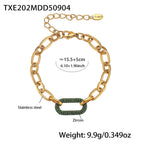 Pavé Crystal Stainless Steel Bracelet — 18K Gold PVD — FOG-BR-0617-GD