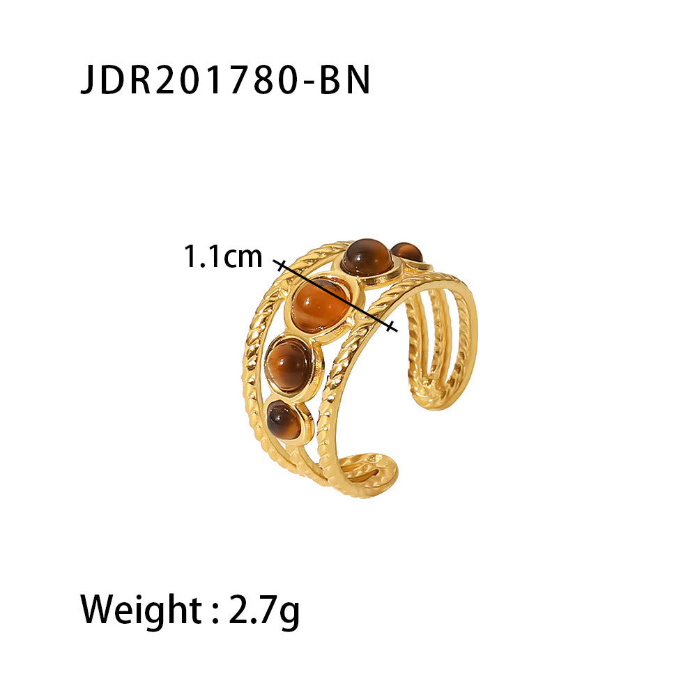 Aurelia Modern Stainless Steel Ring — 18K Gold PVD — FOG-RG-0028-GD
