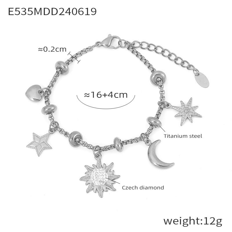 Liora Sculptural Stainless Steel Bracelet — Polished Steel — FOG-BR-0591-ST