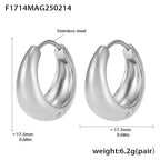Arden Polished Stainless Steel Earrings — Polished Steel — FOG-ER-0416-ST