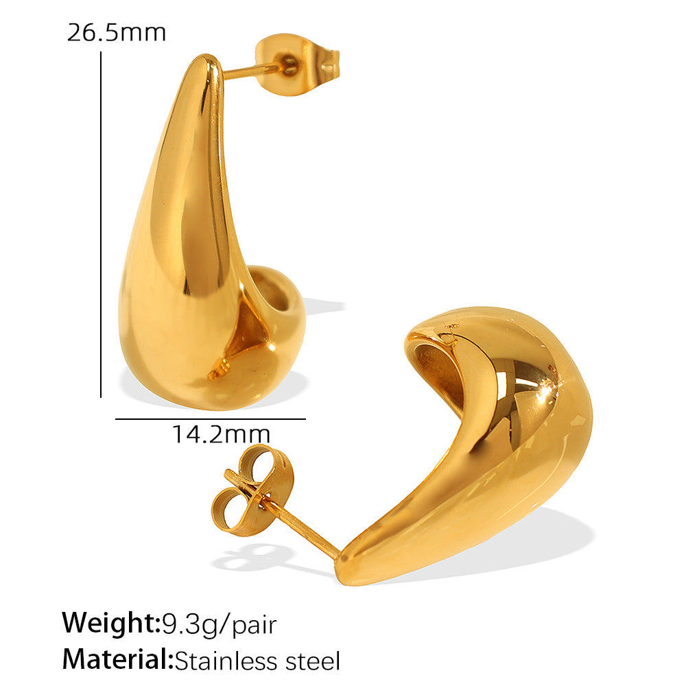 Iris Organic Stainless Steel Earrings — 18K Gold PVD — FOG-ER-0322-GD