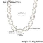 Elara Sculptural Stainless Steel Necklace — Polished Steel — FOG-NK-0523-ST