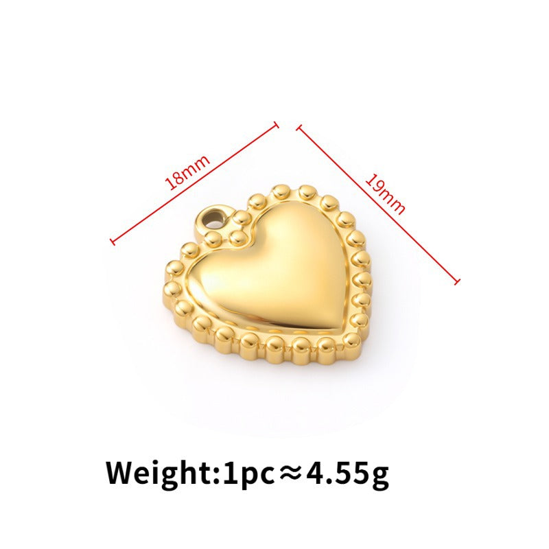Heart Stainless Steel Charm — 18K Gold PVD — FOG-CH-0014-GD