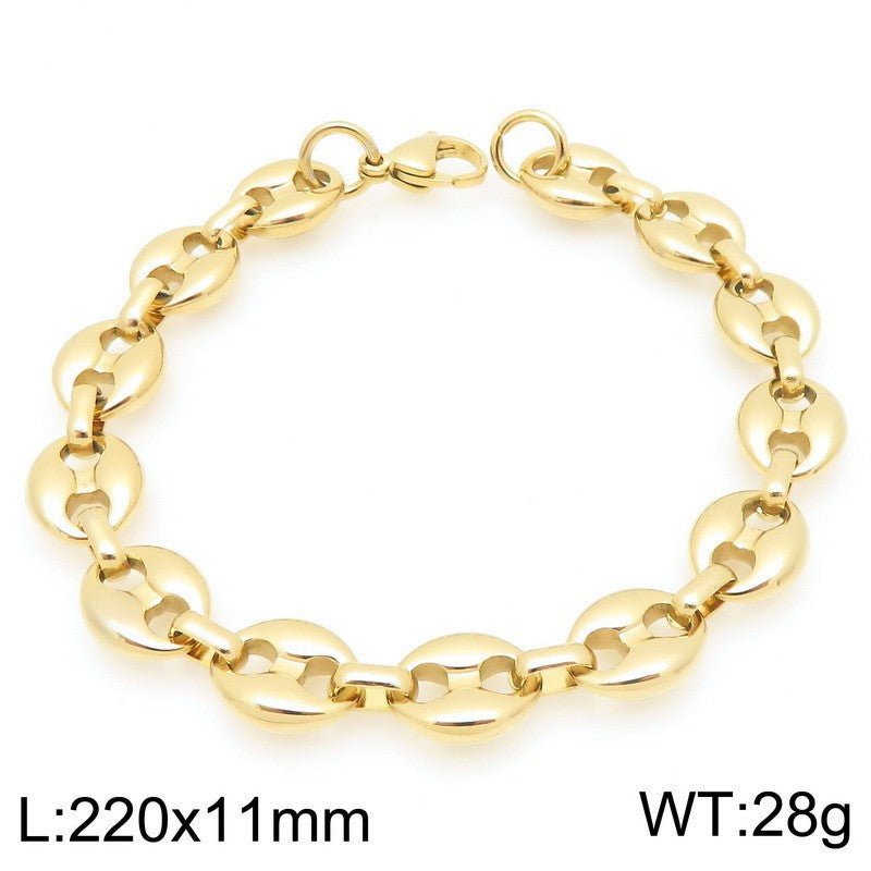 Cleo Minimalist Stainless Steel Bracelet — 18K Gold PVD — FOG-BR-0064-GD