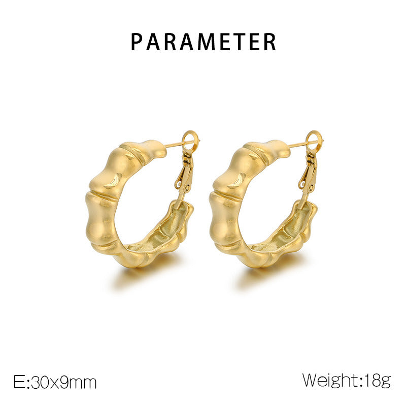 Selene Bold Stainless Steel Earrings — 18K Gold PVD — FOG-ER-0159-GD