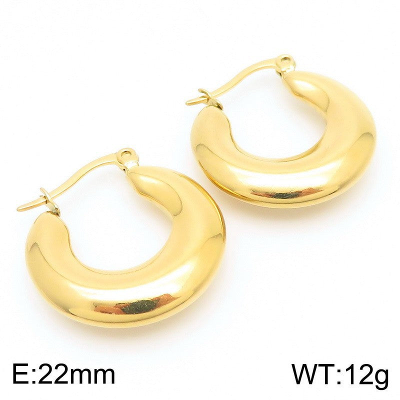 Aster Bold Stainless Steel Earrings — 18K Gold PVD — FOG-ER-0132-GD