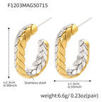 Cleo Modern Stainless Steel Earrings — 18K Gold PVD — FOG-ER-0481-GD