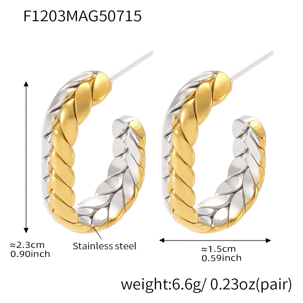 Cleo Modern Stainless Steel Earrings — 18K Gold PVD — FOG-ER-0481-GD