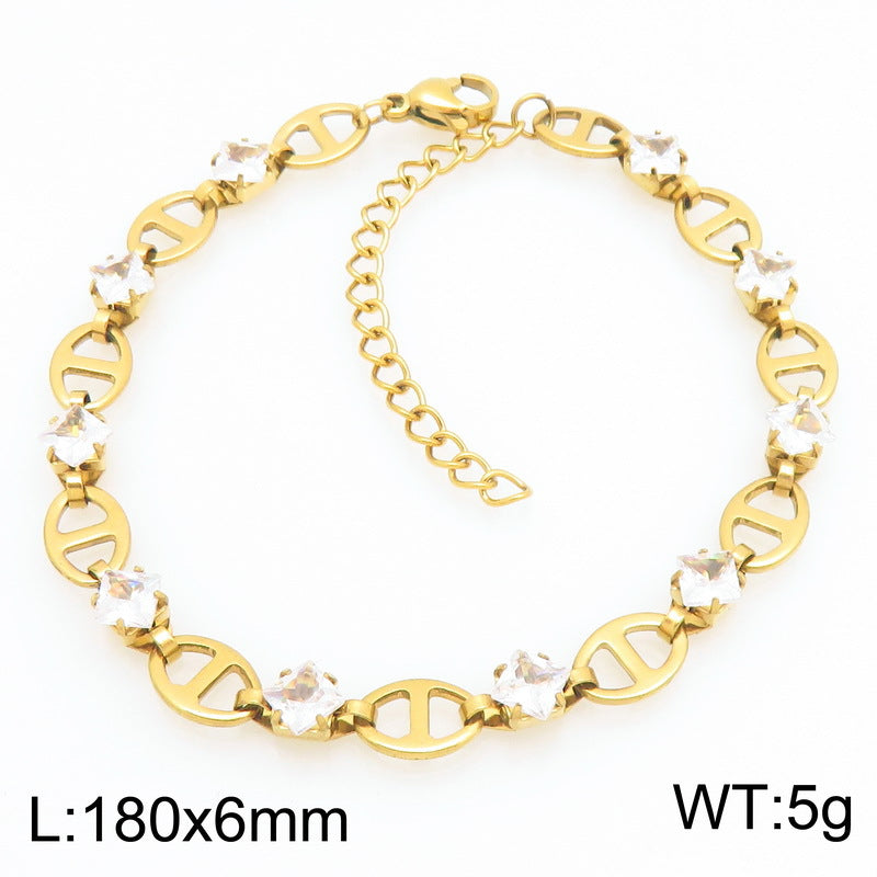 Iris Modern Stainless Steel Bracelet — 18K Gold PVD — FOG-BR-0063-GD