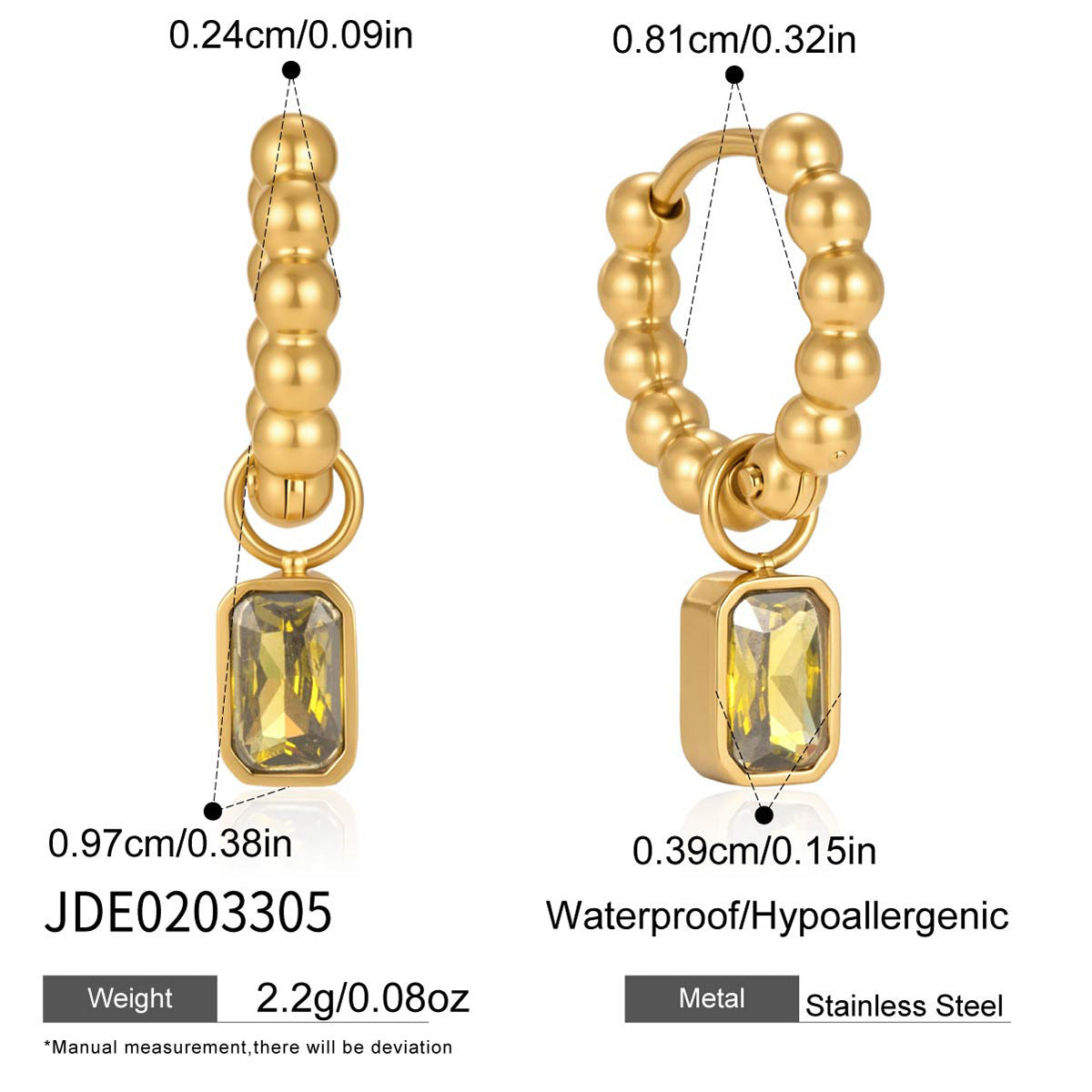 Maris Bold Stainless Steel Jewelry — 18K Gold PVD — FOG-OT-0318-GD