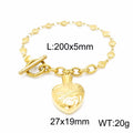 Iris Polished Stainless Steel Bracelet — 18K Gold PVD — FOG-BR-0021-GD