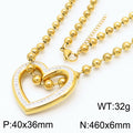 Aster Polished Stainless Steel Necklace — 18K Gold PVD — FOG-NK-0121-GD