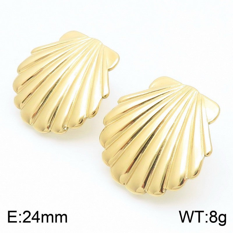 Liora Sculptural Stainless Steel Earrings — 18K Gold PVD — FOG-ER-0134-GD