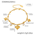 Heart Stainless Steel Bracelet — 18K Gold PVD — FOG-BR-0586-GD