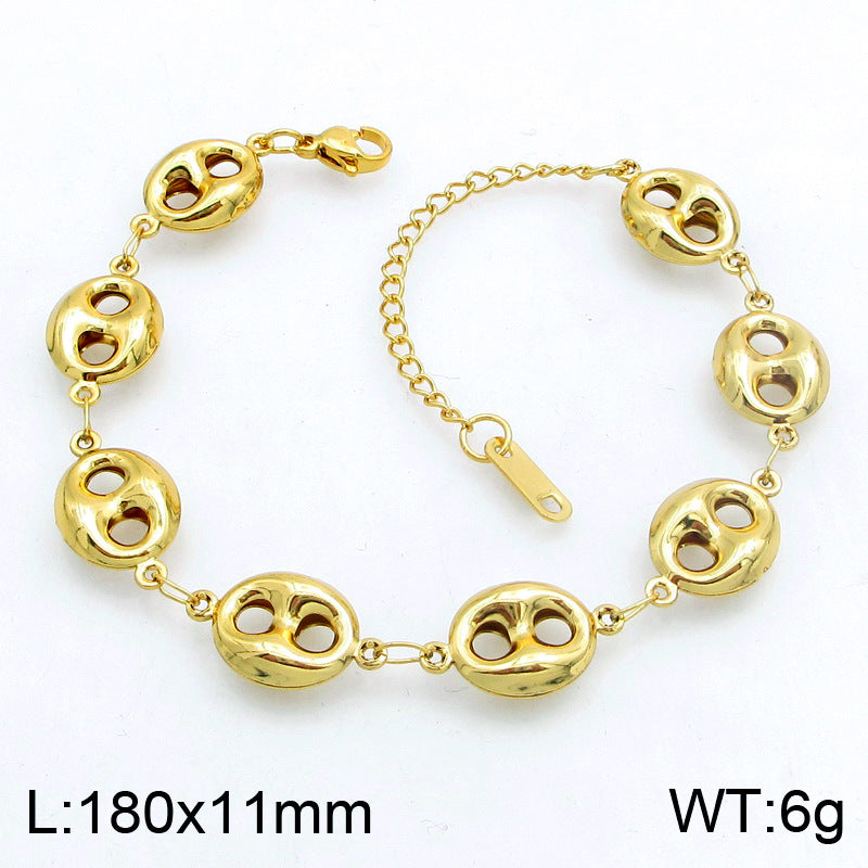 Liora Contemporary Stainless Steel Bracelet — 18K Gold PVD — FOG-BR-0082-GD