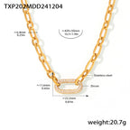 Pavé Crystal Stainless Steel Necklace — 18K Gold PVD — FOG-NK-0613-GD
