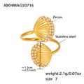 Seashell Stainless Steel Ring — 18K Gold PVD — FOG-RG-0095-GD