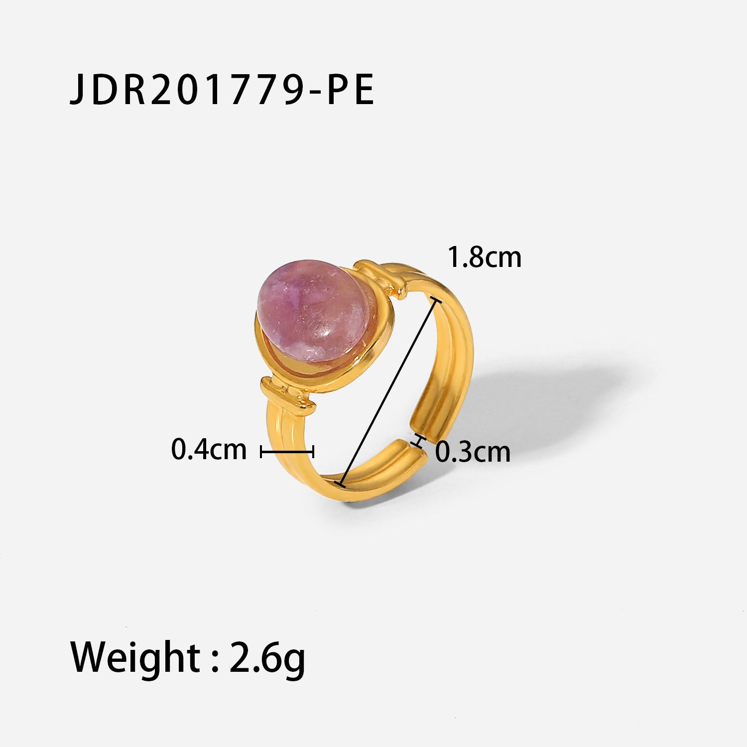 Aurelia Sculptural Stainless Steel Ring — 18K Gold PVD — FOG-RG-0032-GD