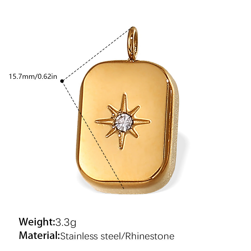 Pavé Crystal Stainless Steel Charm — 18K Gold PVD — FOG-CH-0065-GD