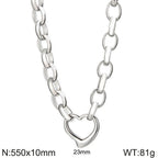Celia Statement Stainless Steel Necklace — Polished Steel — FOG-NK-0058-ST