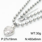Maris Statement Stainless Steel Necklace — Polished Steel — FOG-NK-0040-ST