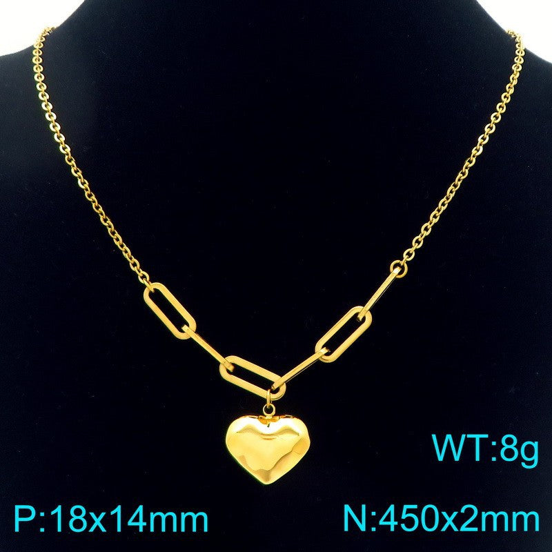 Celia Statement Stainless Steel Necklace — 18K Gold PVD — FOG-NK-0092-GD