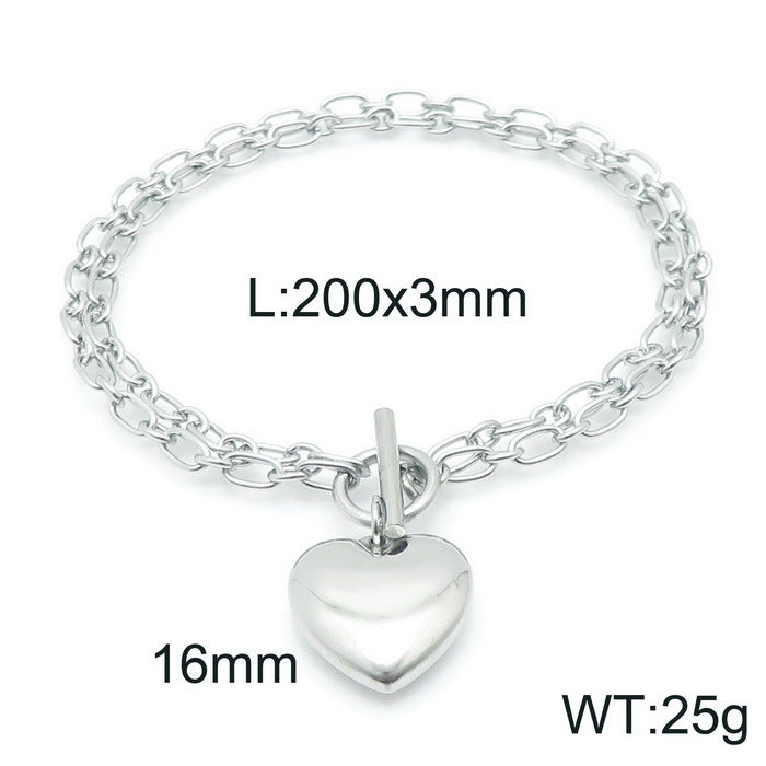 Solis Modern Stainless Steel Bracelet — Polished Steel — FOG-BR-0004-ST