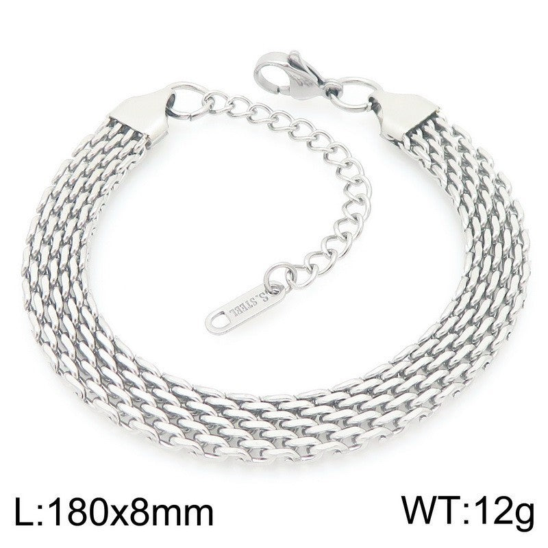Cleo Minimalist Stainless Steel Necklace — Polished Steel — FOG-NK-0067-ST