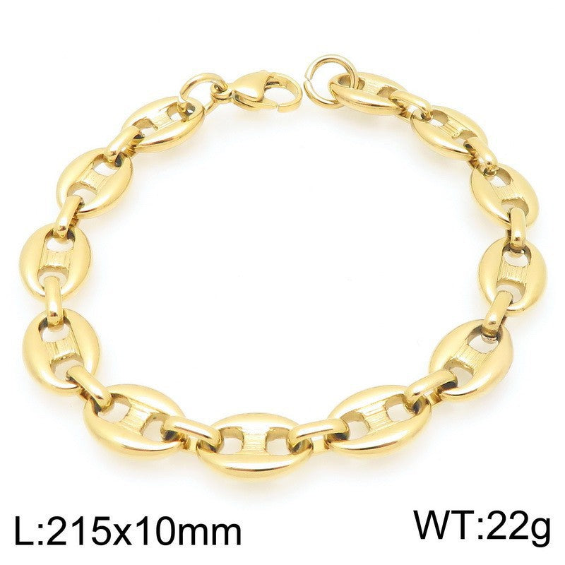 Elara Minimalist Stainless Steel Bracelet — 18K Gold PVD — FOG-BR-0099-GD