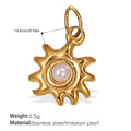 Pearl Stainless Steel Charm — 18K Gold PVD — FOG-CH-0074-GD