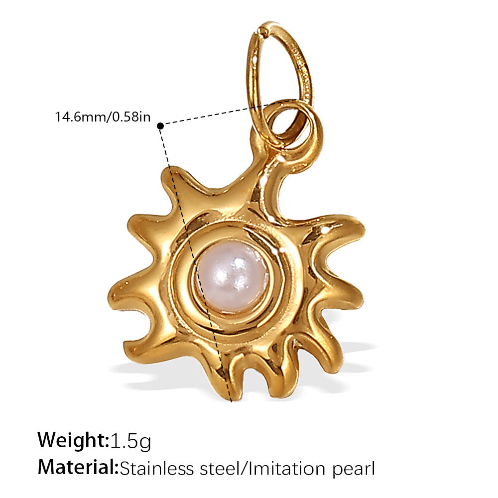 Pearl Stainless Steel Charm — 18K Gold PVD — FOG-CH-0074-GD