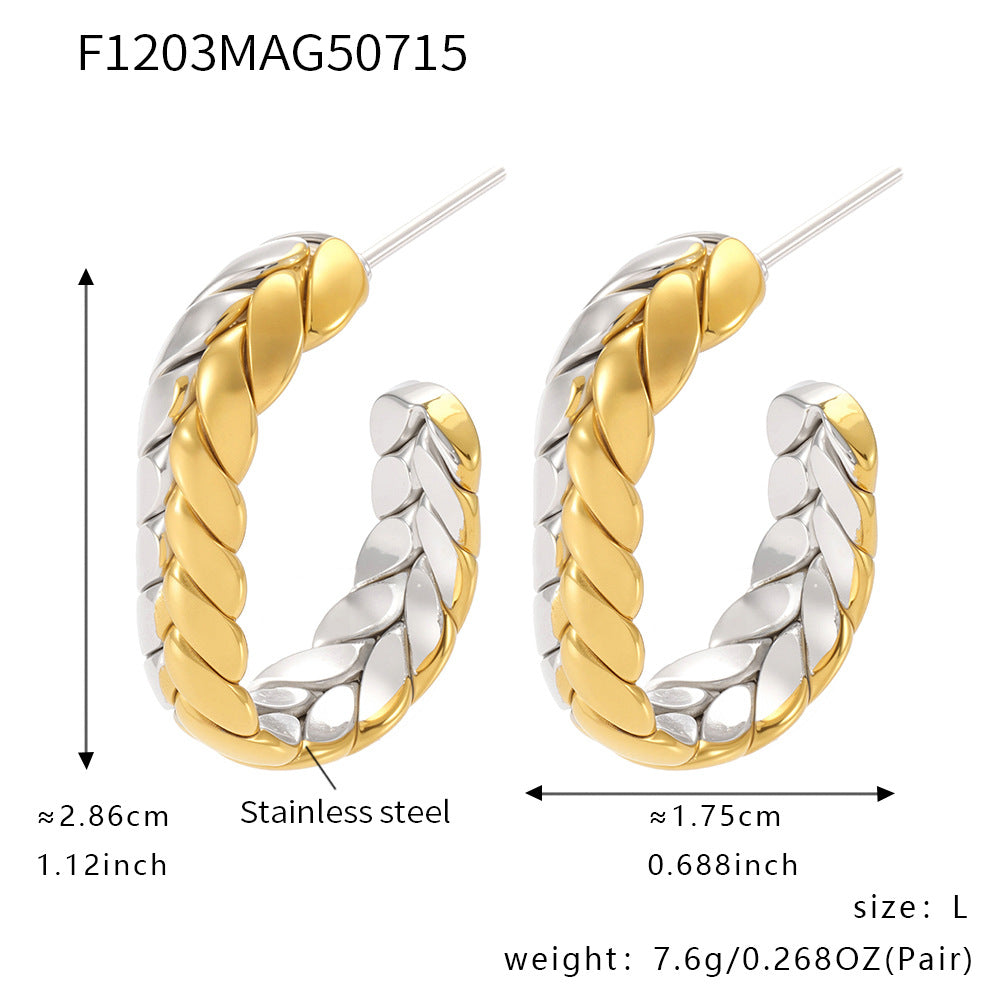 Cleo Modern Stainless Steel Earrings — 18K Gold PVD — FOG-ER-0478-GD