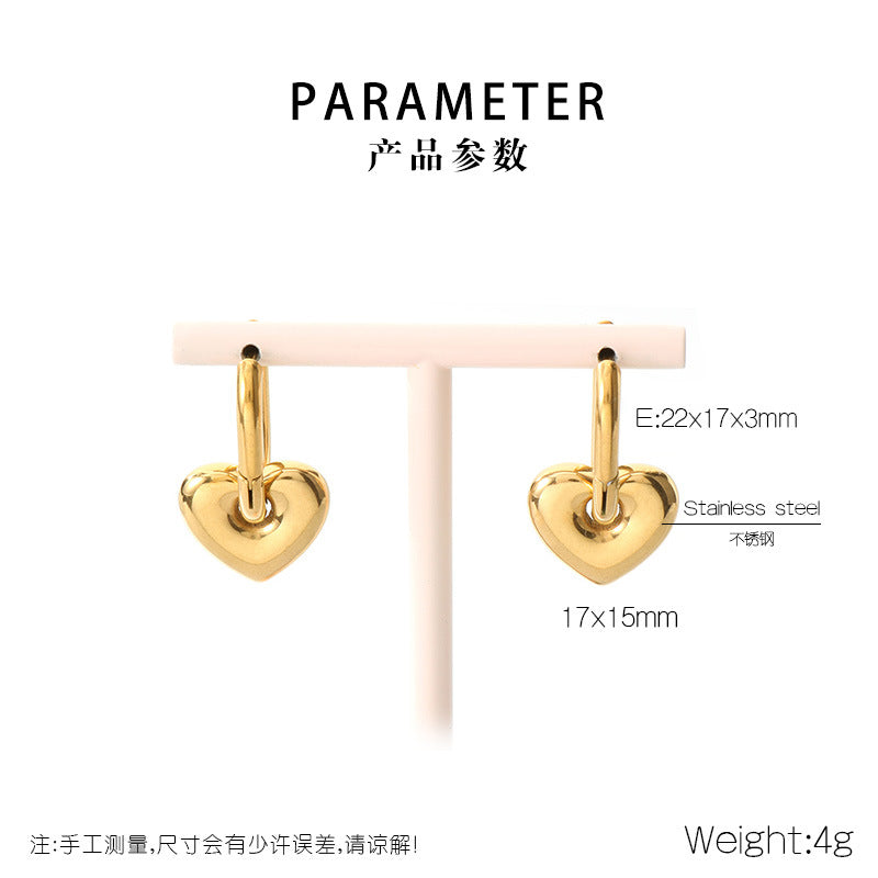 Liora Polished Stainless Steel Earrings — 18K Gold PVD — FOG-ER-0149-GD