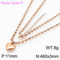 Mira Organic Stainless Steel Necklace — Rose Gold PVD — FOG-NK-0073-RG