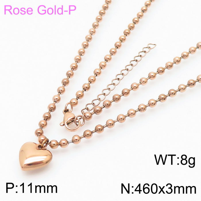 Mira Organic Stainless Steel Necklace — Rose Gold PVD — FOG-NK-0073-RG
