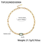Pavé Crystal Stainless Steel Necklace — 18K Gold PVD — FOG-NK-0615-GD
