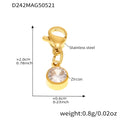 Pavé Crystal Stainless Steel Pendant — 18K Gold PVD — FOG-PD-0574-GD