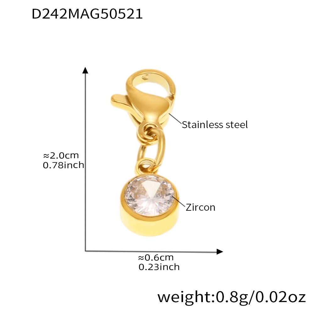 Pavé Crystal Stainless Steel Pendant — 18K Gold PVD — FOG-PD-0574-GD