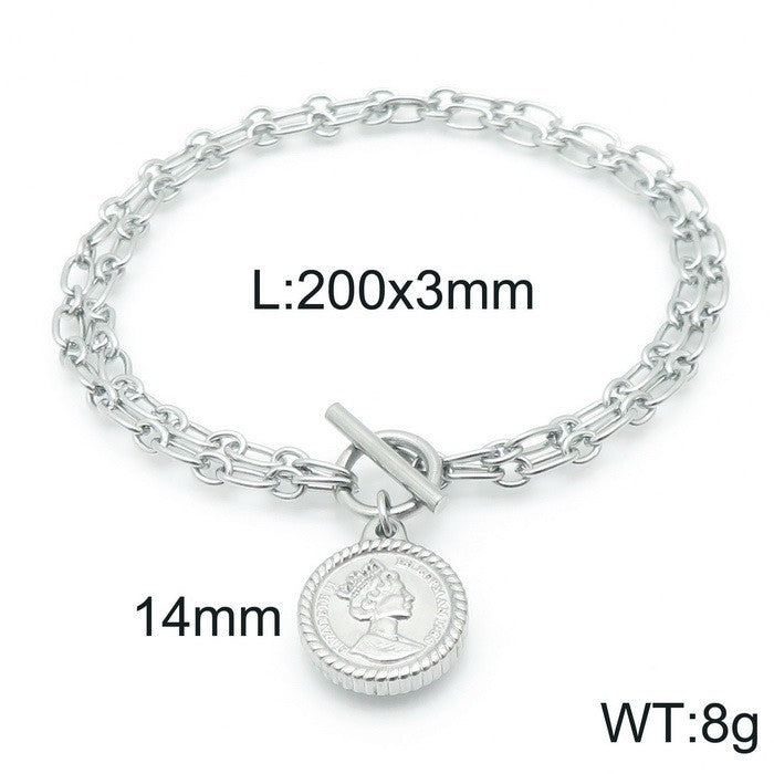 Arden Contemporary Stainless Steel Bracelet — Polished Steel — FOG-BR-0001-ST