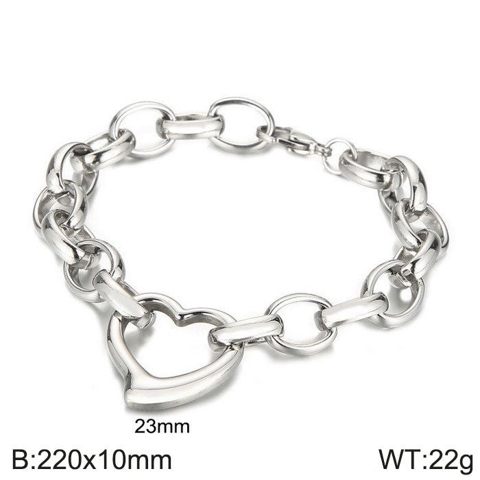 Celia Modern Stainless Steel Bracelet — Polished Steel — FOG-BR-0058-ST