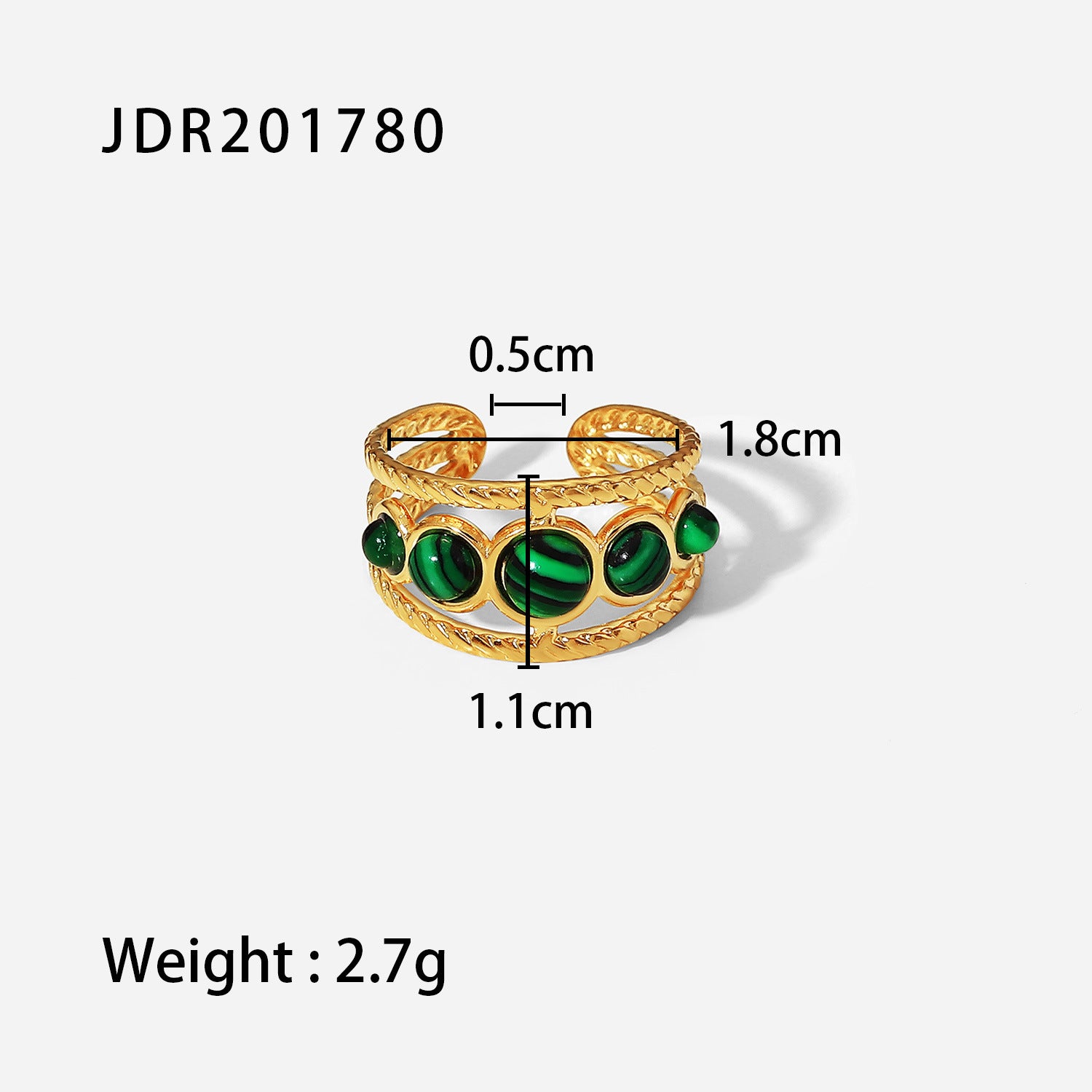Aurelia Bold Stainless Steel Ring — 18K Gold PVD — FOG-RG-0031-GD