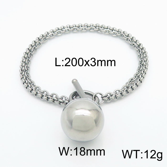 Mira Statement Stainless Steel Bracelet — Polished Steel — FOG-BR-0041-ST