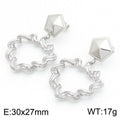Cleo Contemporary Stainless Steel Earrings — Polished Steel — FOG-ER-0153-GD