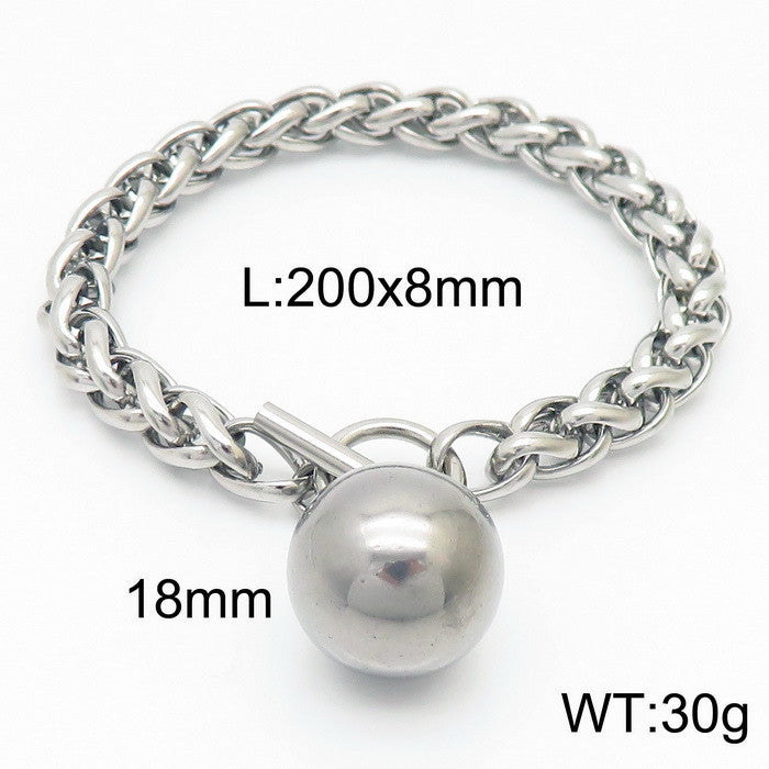 Nova Polished Stainless Steel Bracelet — Polished Steel — FOG-BR-0038-ST