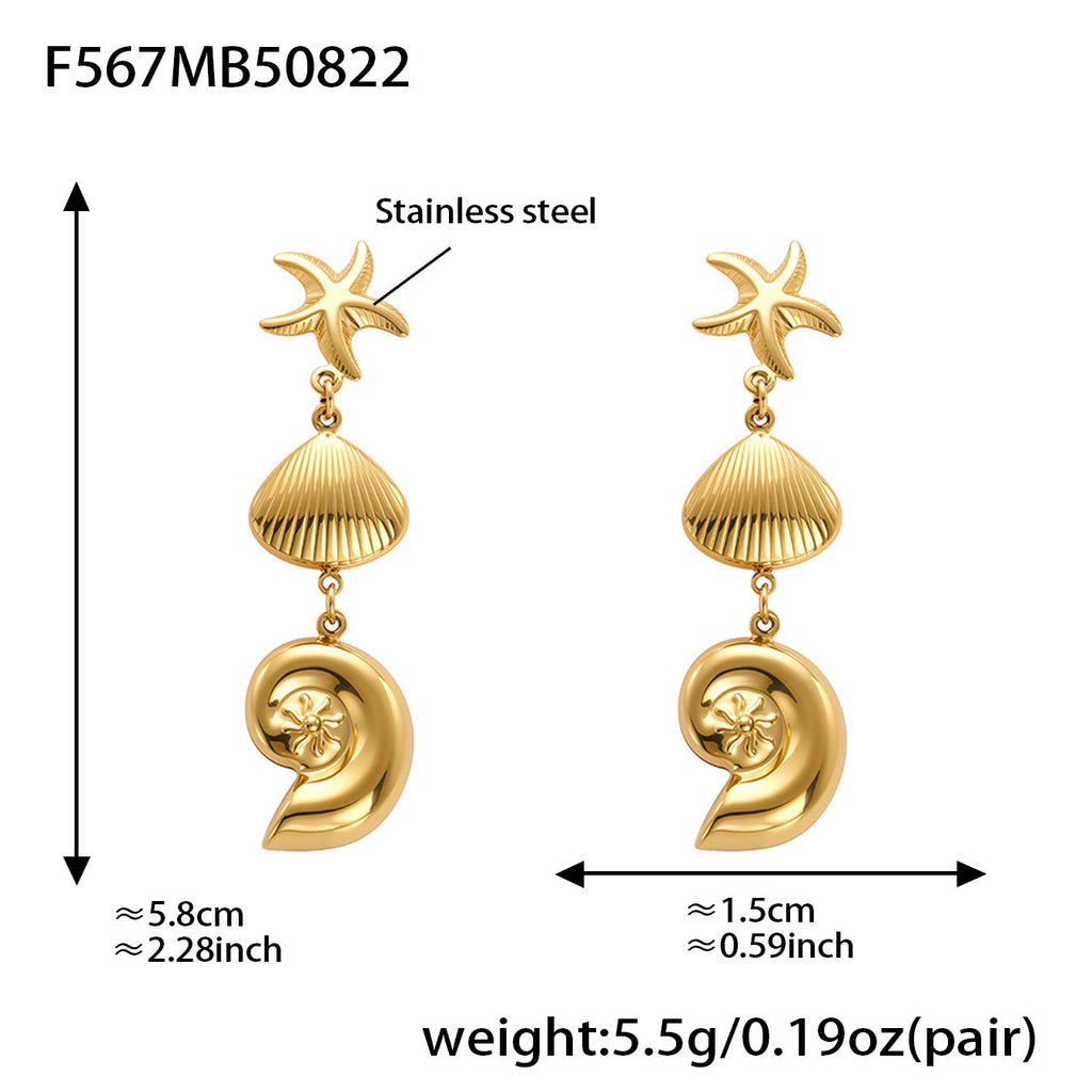 Aurelia Organic Stainless Steel Earrings — 18K Gold PVD — FOG-ER-0472-GD