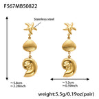 Aurelia Organic Stainless Steel Earrings — 18K Gold PVD — FOG-ER-0472-GD