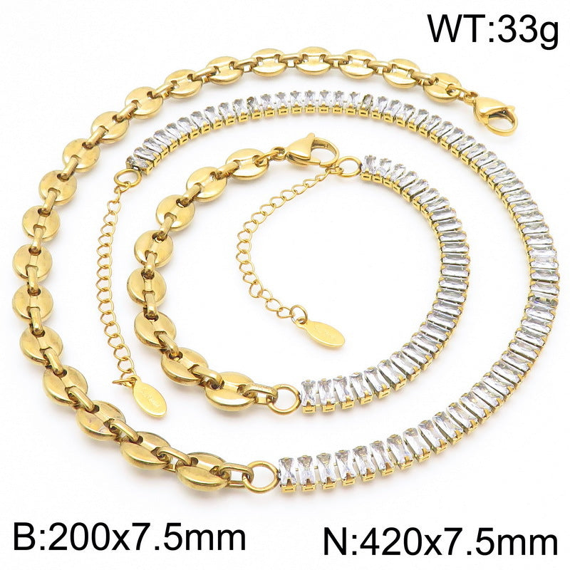 Mariner Link Stainless Steel Bracelet — 18K Gold PVD — FOG-BR-0066-GD