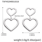 Heart Stainless Steel Earrings — Polished Steel — FOG-ER-0506-ST