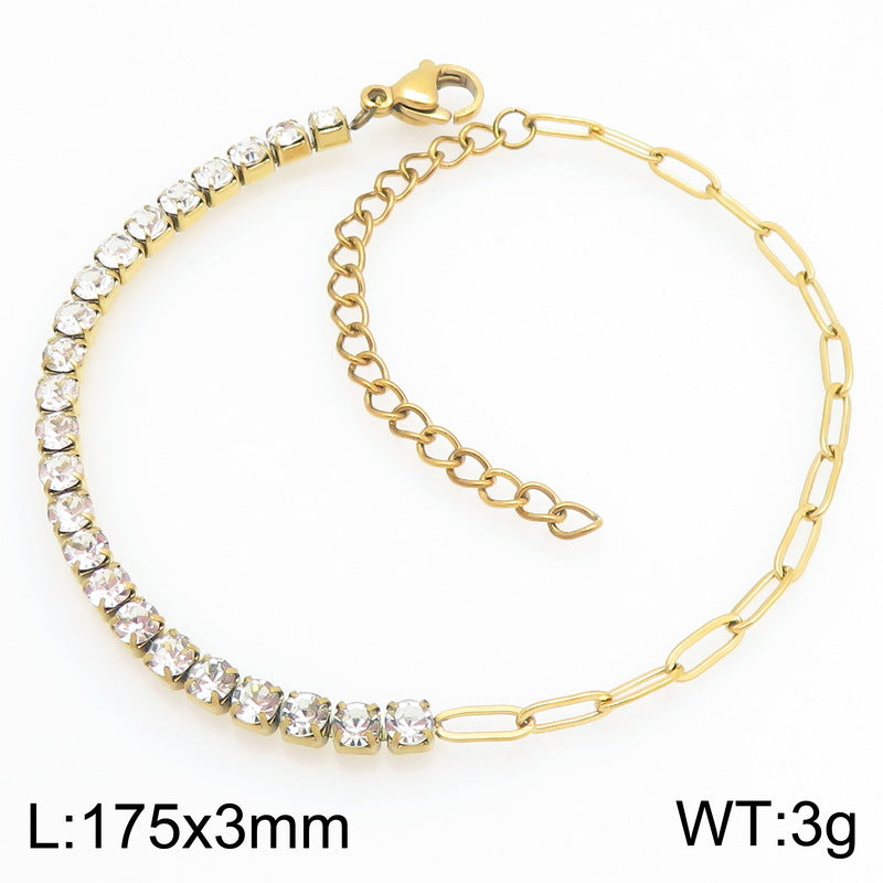 Mira Polished Stainless Steel Bracelet — 18K Gold PVD — FOG-BR-0086-GD