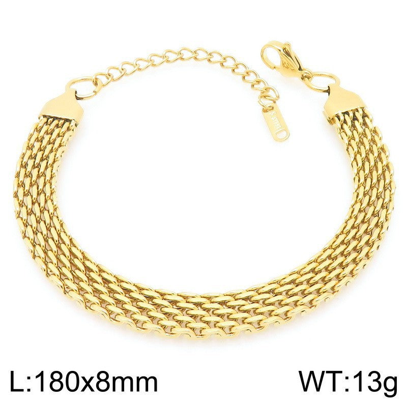 Luna Organic Stainless Steel Bracelet — 18K Gold PVD — FOG-BR-0067-GD